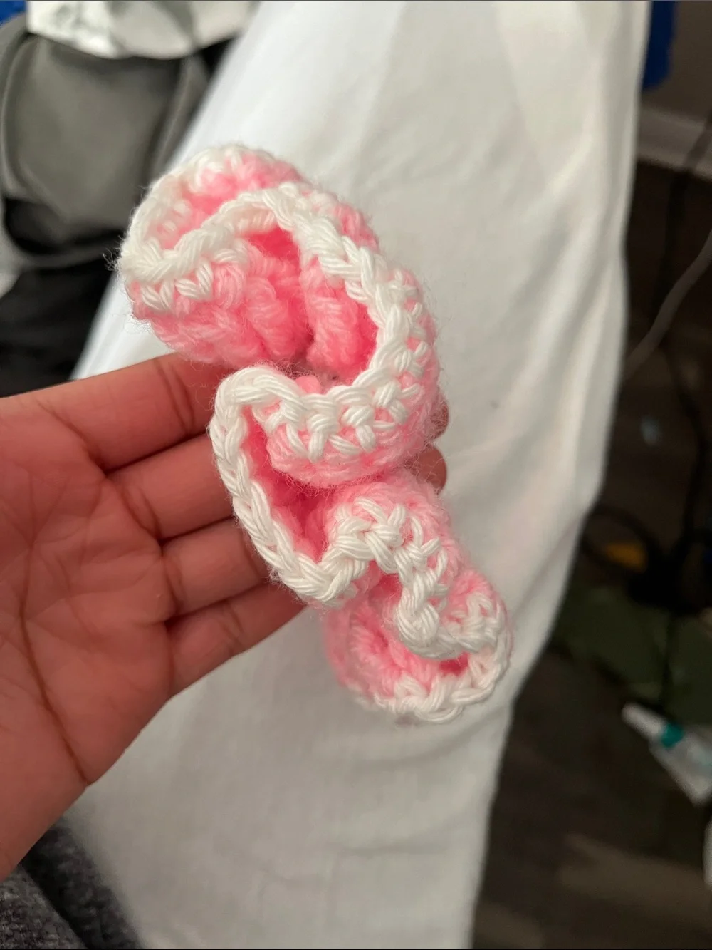 Handmade Pink Crochet women Scrunchie